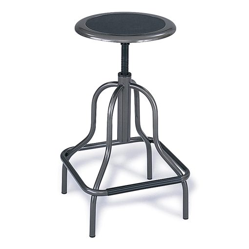 Safco® Diesel Series High-Base Stool Without Back, Pewter Frame, Pewter Fabric - Image 2
