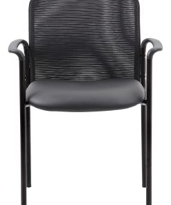Boss Office Products Caressoft/Mesh Stacking Guest Chair, Black 2