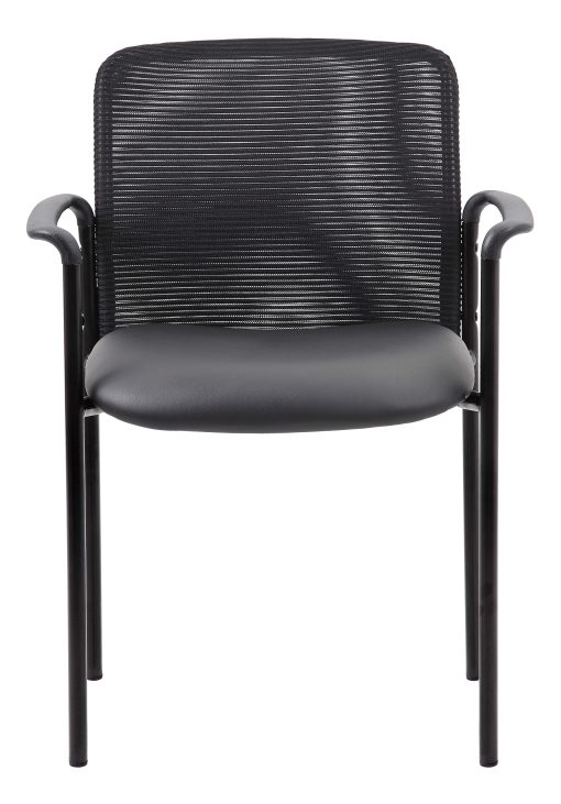 Boss Office Products Caressoft/Mesh Stacking Guest Chair, Black - Image 2