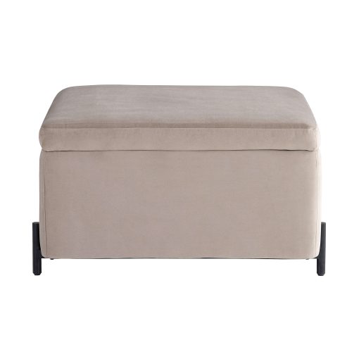 Lifestyle Solutions Kansas Large Storage Ottoman, 31.1"W x 31.1"D x 18.1"H, Taupe