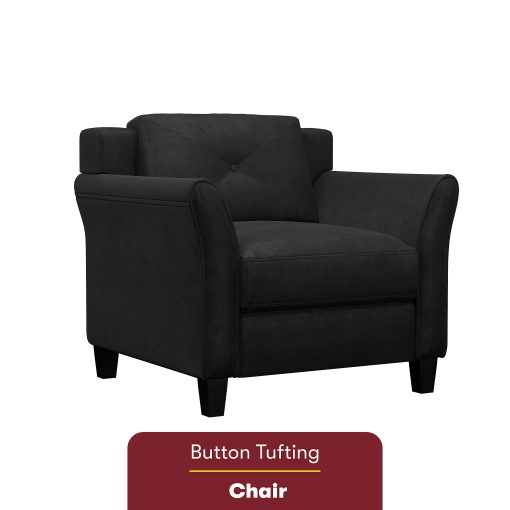 Lifestyle Solutions Hanson Microfiber Chair, Black - Image 2