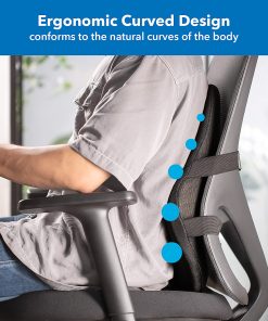 Mount-It! Ergo Collection Lumbar Support, 18-1/2”H x 15-3/4”W x 4-3/16”D, Black 2