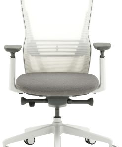 Allermuir Ousby Ergonomic Fabric Mid-Back Task Chair, Light Gray/Snow/Slate