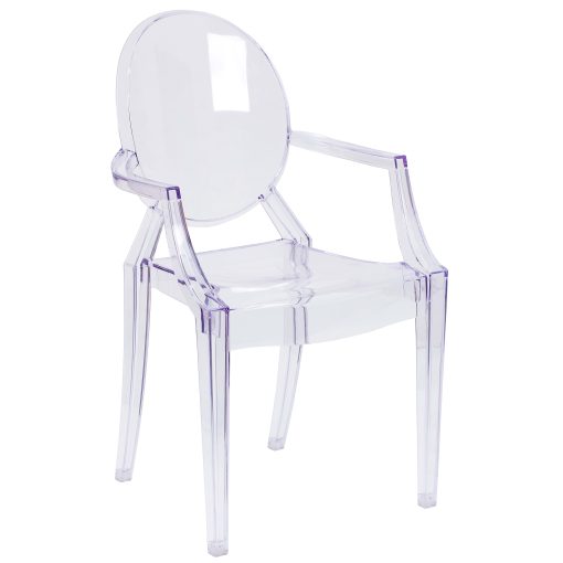 Flash Furniture Oval Back Ghost Chair, Clear - Image 2