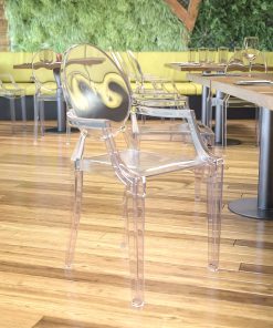 Flash Furniture Oval Back Ghost Chair, Clear