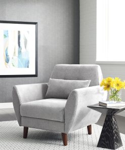 Serta® Artesia Collection Arm Chair, Smoke Gray/Chestnut