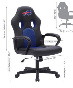 Imperial NFL Vision Faux Leather/Mesh High-Back Computer Gaming Chair, Buffalo Bills 2