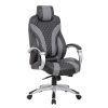 Boss Office Products Hinged Arm Ergonomic Faux Leather High-Back Executive Chair With Synchro-Tilt, Black/Gray