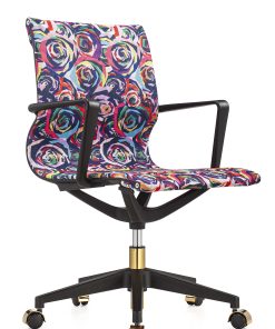 Raynor® Elizabeth Sutton Wynwood Lost in Color Fabric Mid-Back Task Chair, Multi Rose/Black/Gold