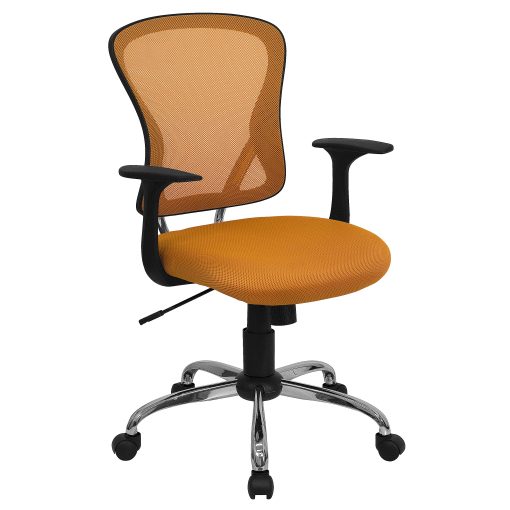 Flash Furniture Mesh Mid-Back Task Chair, Orange/Black/Chrome - Image 2