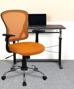 Flash Furniture Mesh Mid-Back Task Chair, Orange/Black/Chrome