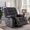 Bestier Oversized Fabric Recliner With 8-Point Vibration Massage, Dark Gray