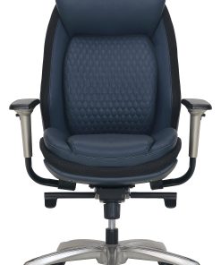 Shaquille O’Neal™ Zethus Ergonomic Bonded Leather High-Back Executive Office Chair, Navy/Silver 2