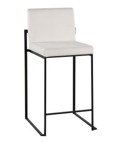 LumiSource Fuji Contemporary Counter Stools, Black/White, Set Of 2 Stools 2