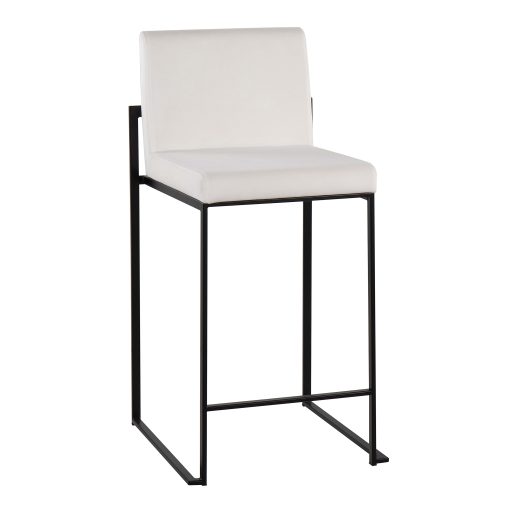 LumiSource Fuji Contemporary Counter Stools, Black/White, Set Of 2 Stools - Image 2