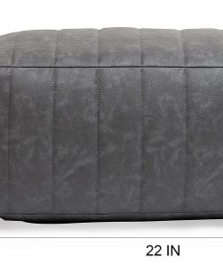Realspace™ Faux Leather Footrest, 10″H x 22″W x 12″D, Gray 2