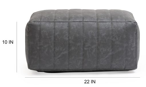Realspace™ Faux Leather Footrest, 10"H x 22"W x 12"D, Gray - Image 2