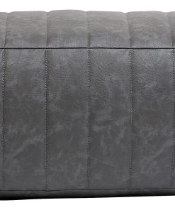 Realspace™ Faux Leather Footrest, 10"H x 22"W x 12"D, Gray