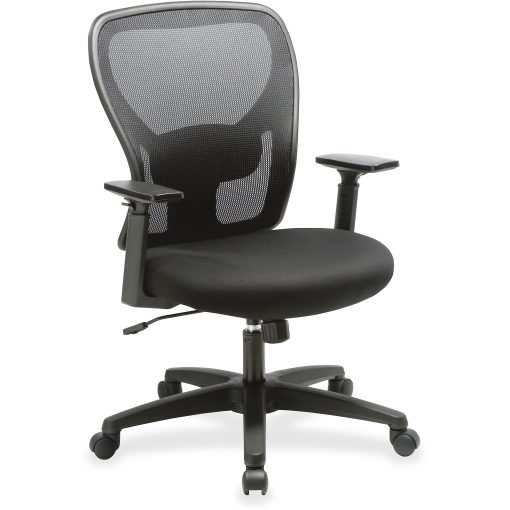 Lorell® Mid-Back Mesh/Fabric Task Chair, Black - Image 2