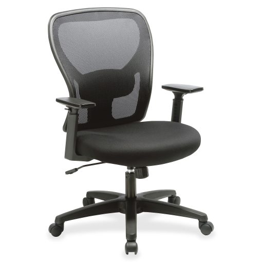 Lorell® Mid-Back Mesh/Fabric Task Chair, Black