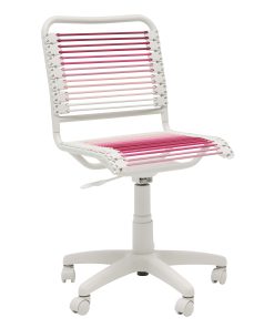 Eurostyle Round Bungie Fabric Low-Back Office Task Chair, Blush/White 2