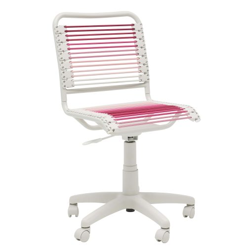 Eurostyle Round Bungie Fabric Low-Back Office Task Chair, Blush/White - Image 2