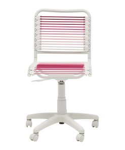 Eurostyle Round Bungie Fabric Low-Back Office Task Chair, Blush/White