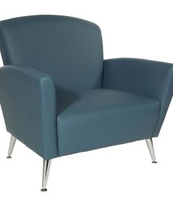 Office Star™ Club Chair, Dillon Blue/Chrome 2