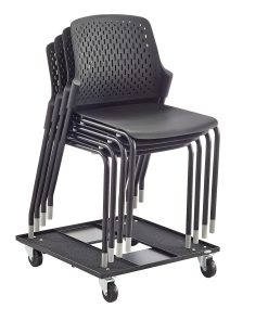 Safco® Next Plastic Seat, Plastic Back Stacking Chair, 18 1/2" Seat Width, Black Seat/Black Frame, Quantity: 4