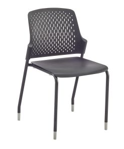 Safco® Next Plastic Seat, Plastic Back Stacking Chair, 18 1/2″ Seat Width, Black Seat/Black Frame, Quantity: 4 2