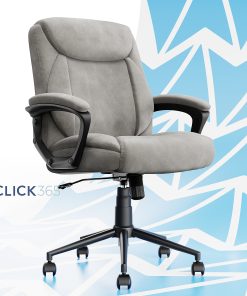 Click365 Transform 1.0 Ergonomic Faux Leather Mid-Back Manager Office Chair, Gray/Black 2