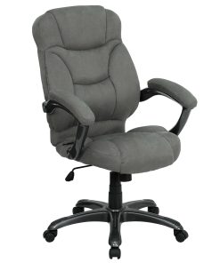 Flash Furniture Ergonomic Microfiber High-Back Chair, Gray/Black/Titanium