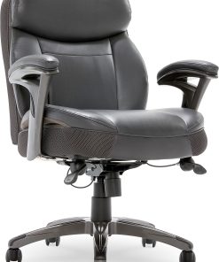 Serta® Smart Layers™ Siena Bonded Leather Mid-Back Manager’s Chair, Gray/Silver 2