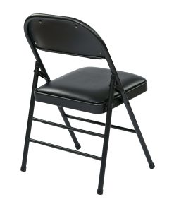 Office Star™ Work Smart® Vinyl Mid-Back Folding Chairs, Black, Pack Of 4 2