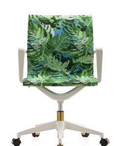 Raynor® Elizabeth Sutton Wynwood Pura Vida Fabric Mid-Back Task Chair, Green Pura Vida/White/Gold 2