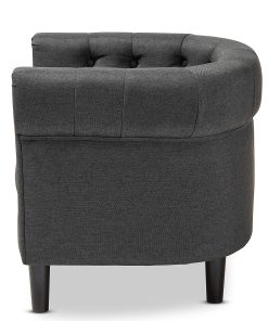 Baxton Studio 9511 Chesterfield Chair, Charcoal 2
