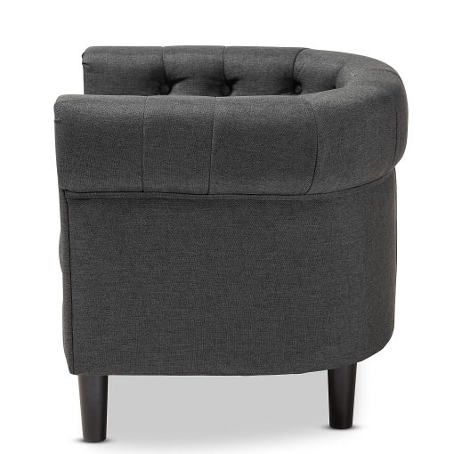 Baxton Studio 9511 Chesterfield Chair, Charcoal - Image 2