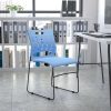 Flash Furniture Sled-Base Stacking Chair With Handle And Air-Vent Back, Blue/Black