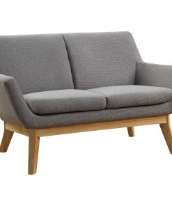 Lorell® Quintessence Upholstered Loveseat, Gray/Natural