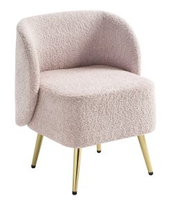 Office Star Abrina Fabric Vanity Accent Chair, Dusty Rose