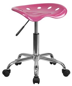 Flash Furniture Vibrant Tractor Seat Stool, Pink/Chrome 2