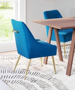 Zuo Maxine Dining Accent Chair, Navy Blue/Gold 2