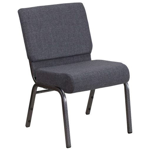 Flash Furniture HERCULES Series 21"W Stackable Church Chair, Dark Gray/Silvervein - Image 2