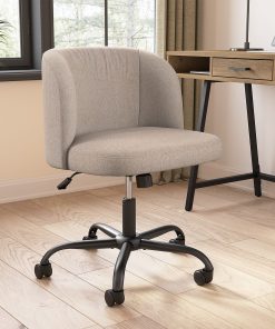 Bush Furniture Pembroke Ergonomic Fabric Armless Mid Back Desk Chair for Home Office, Beige Fabric, Standard Delivery