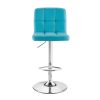 Powell Caelan Bar Stool, Teal/Chrome