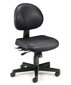 OFM Anti-Microbial Vinyl Multi-Shift Task Chair, Black