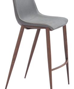 Zuo Magnus Barstools, Slate Gray/Walnut, Set Of 2 Barstools 2