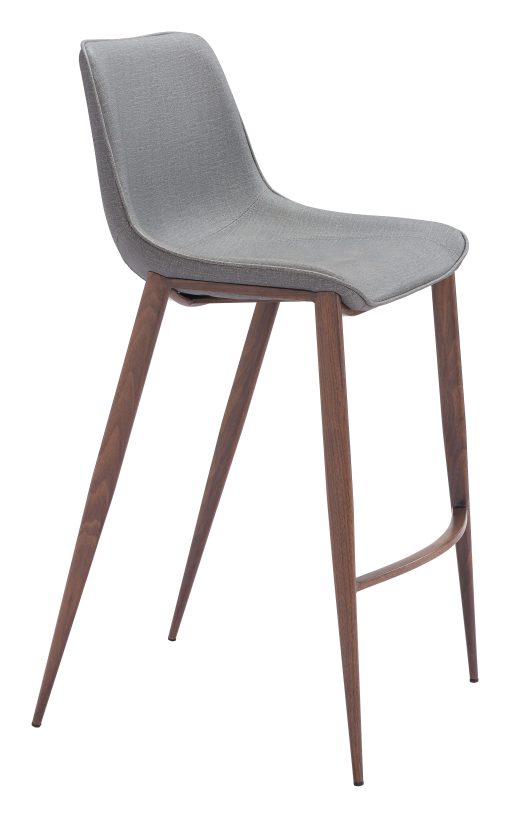 Zuo Magnus Barstools, Slate Gray/Walnut, Set Of 2 Barstools - Image 2