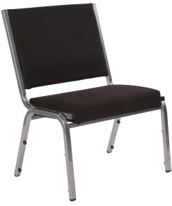 Flash Furniture HERCULES Fabric Armless Bariatric Medical Reception Chair With Antimicrobial Protection, Black/Silvervein 2