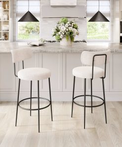 Zuo Blanca Barstools, Ivory, Set Of 2 Barstools 2